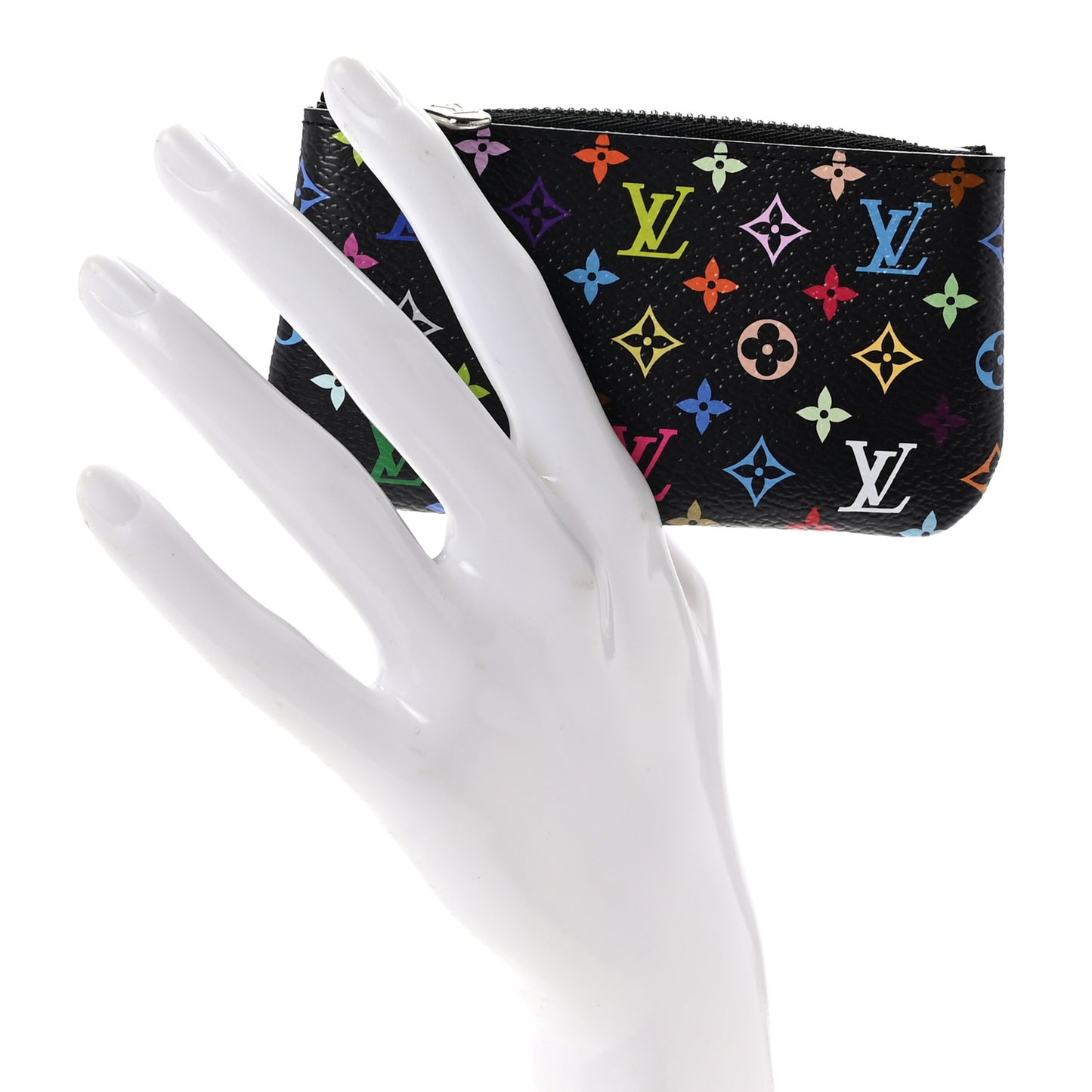 LV X TM Monogram Multicolor Key Pouch Black