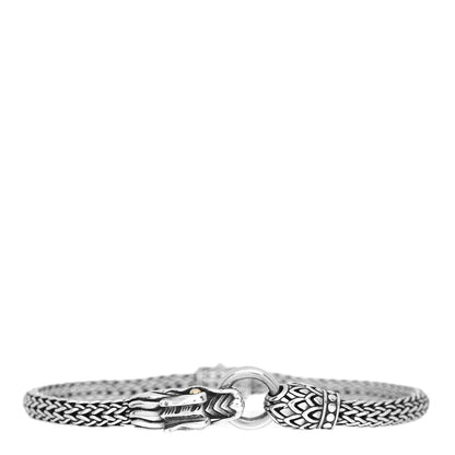 John Hardy Sterling Silver 18K Yellow Gold 5mm Naga Dragon Station Bracelet 2 of 4