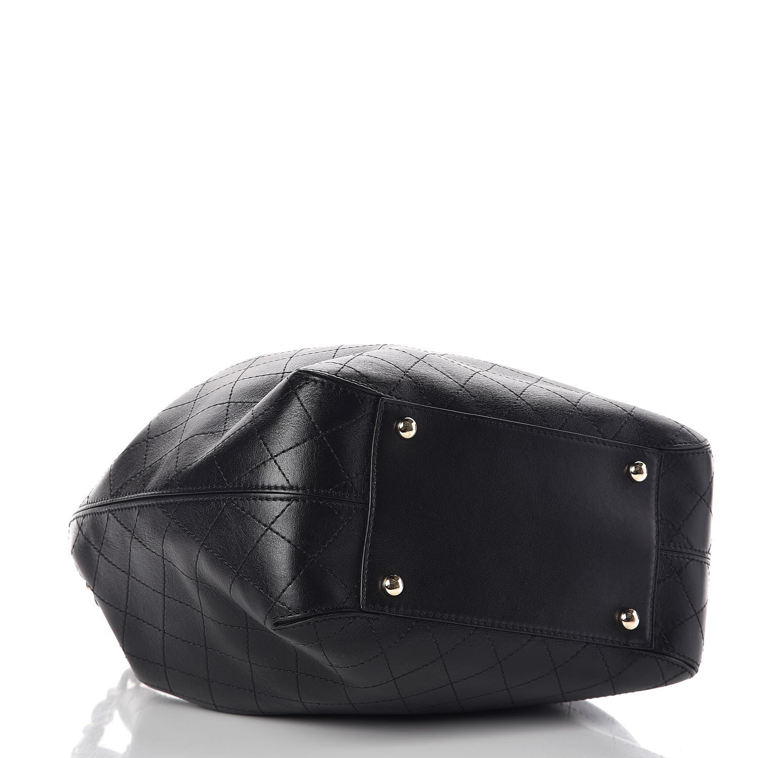 Chanel Calfskin Stitched Drawstring Bag Black 4 of 9