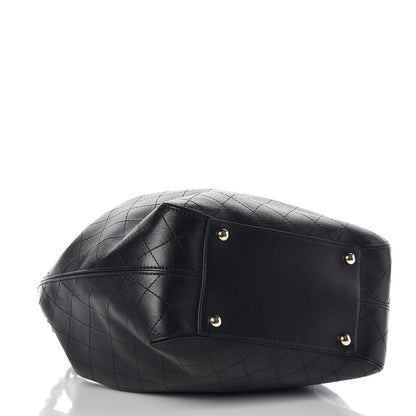 Chanel Calfskin Stitched Drawstring Bag Black 4 of 9