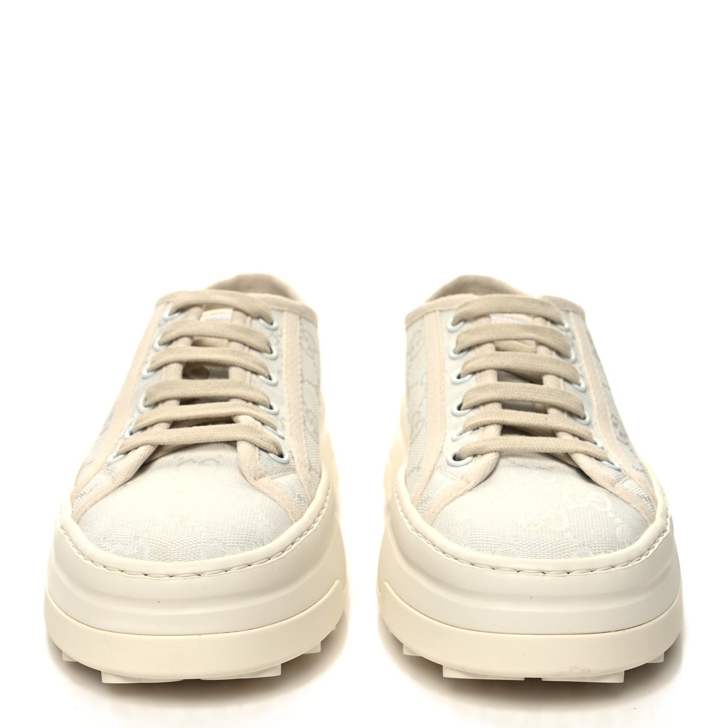 Gucci GG Monogram Womens 1977 Tennis Platform 52mm Sneakers 36 Great White Mystic White 2 of 6
