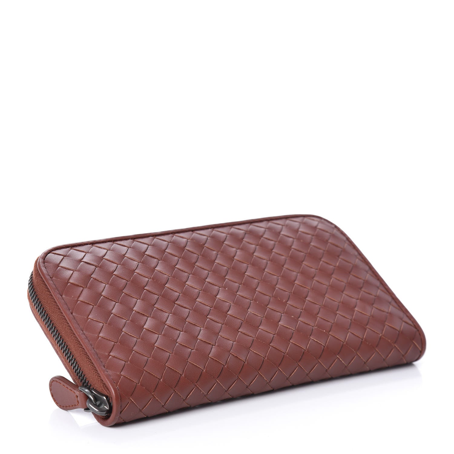 Bottega Veneta Nappa Intrecciato Zip Around Wallet Rust 4 of 6