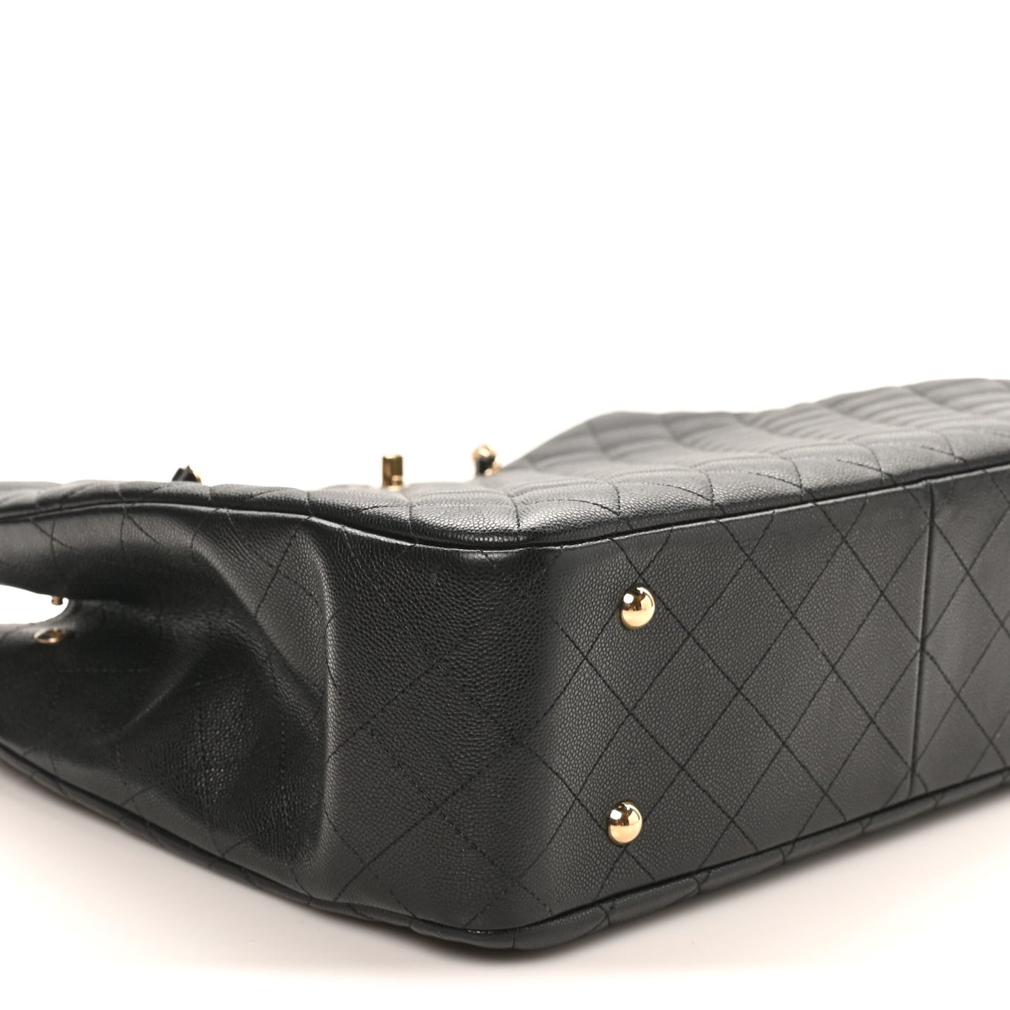 Caviar Quilted Large Shopping Tote Black