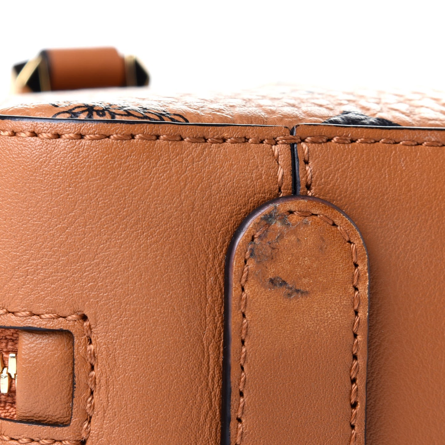 Visetos Mini Half Moon Crossbody Bag Cognac
