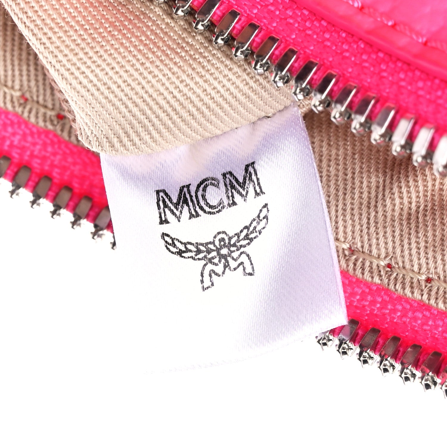 MCM Visetos Medium Zip Pouch Neon Pink 7 of 10