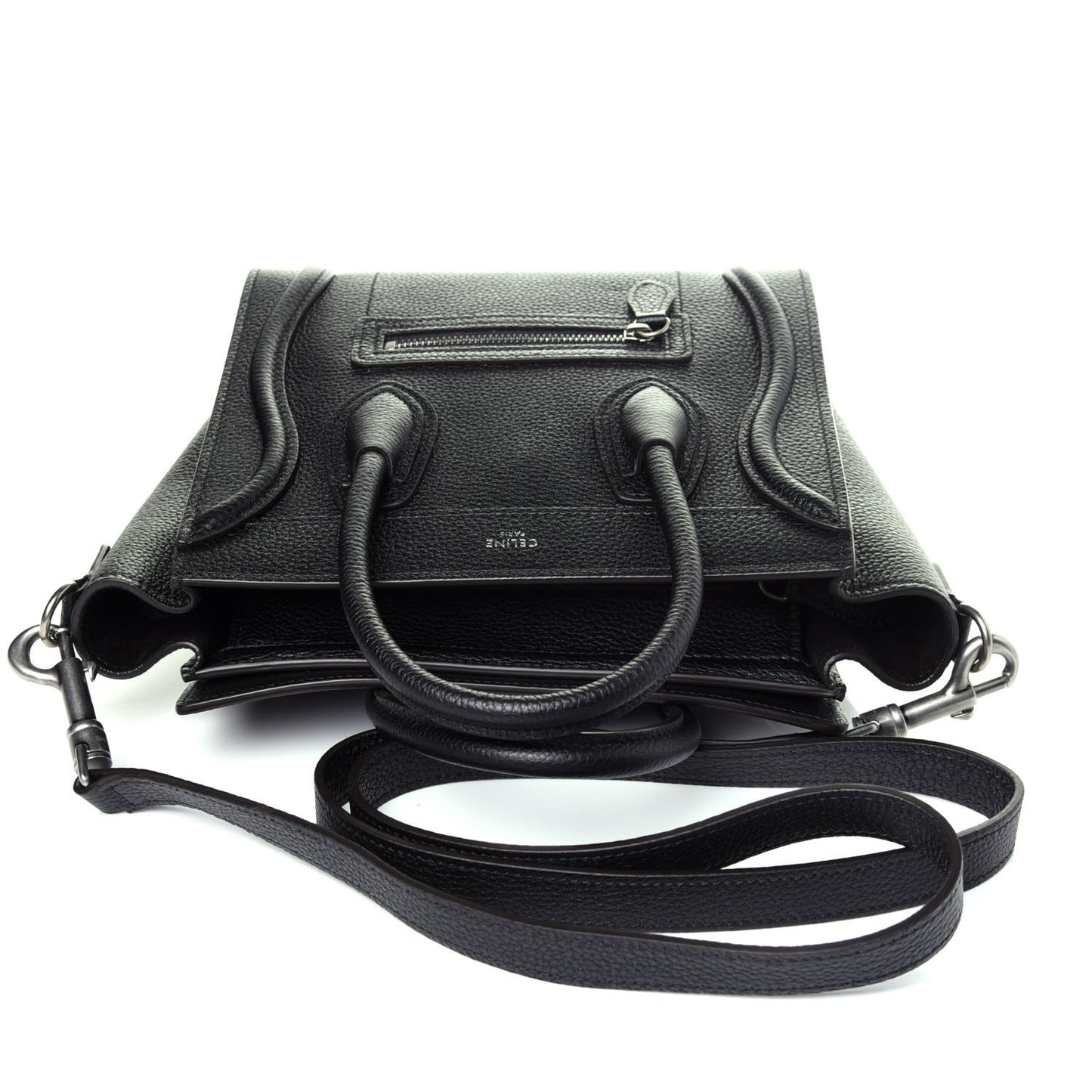 Drummed Calfskin Nano Luggage Black