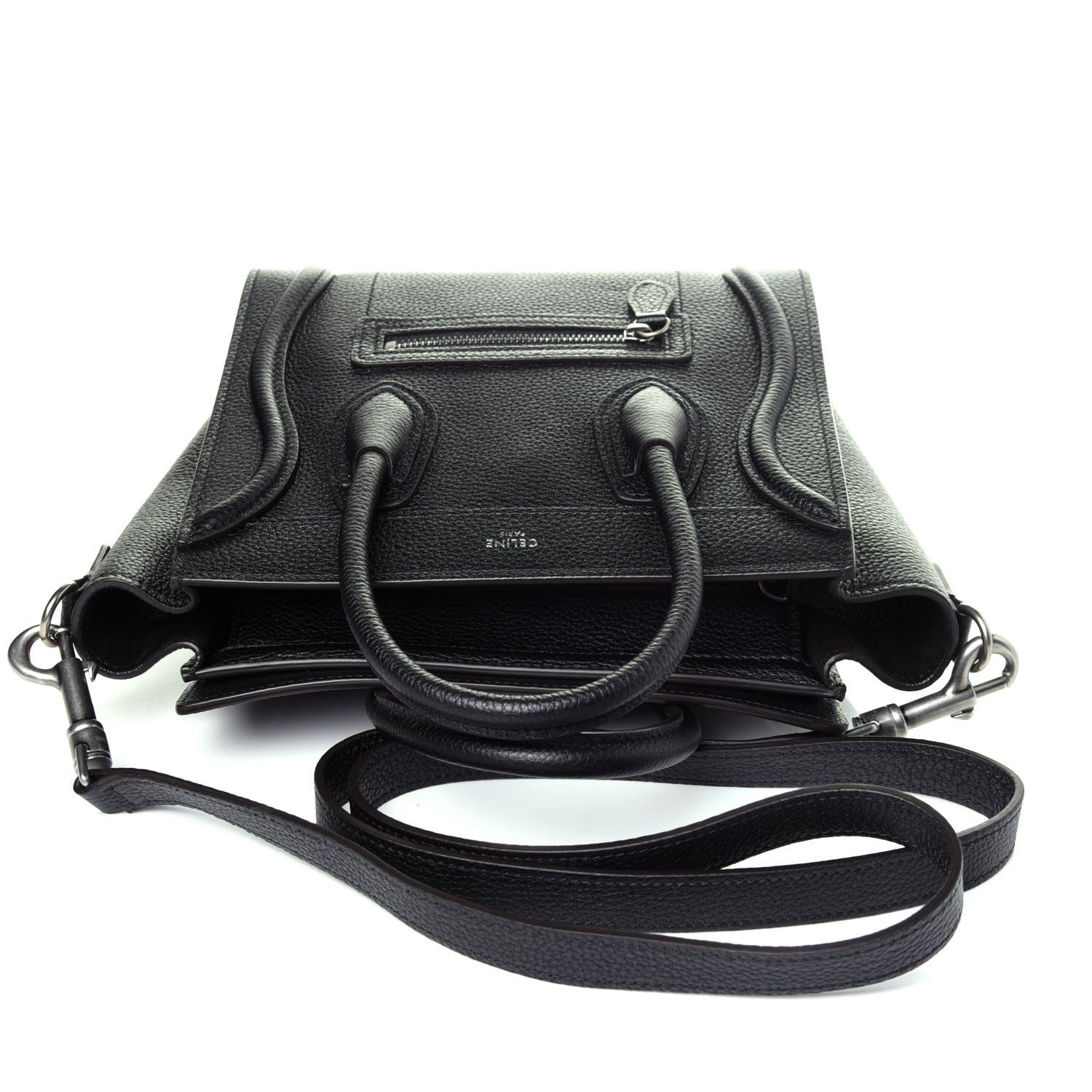 Celine Drummed Calfskin Nano Luggage Black 11 of 11