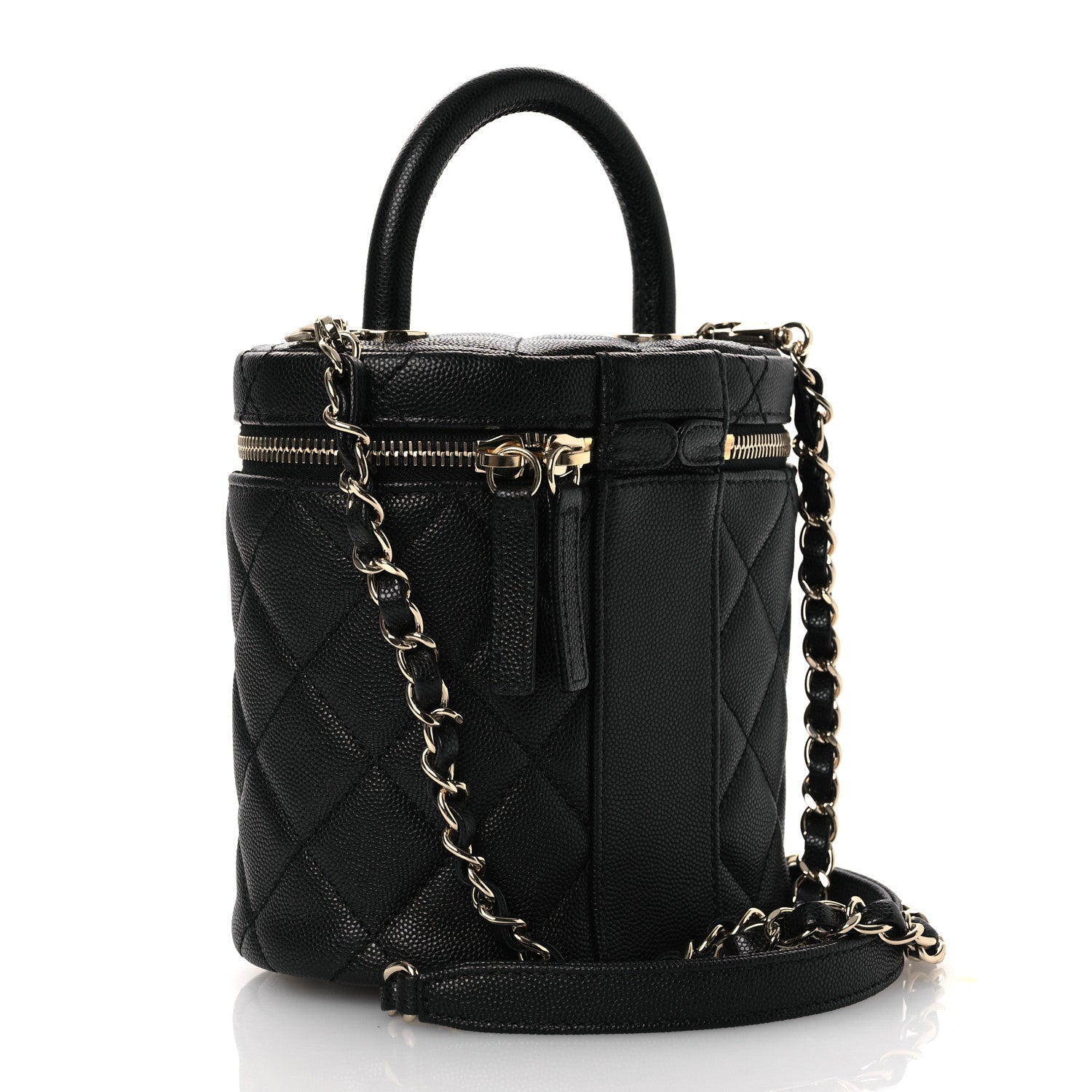 Chanel Caviar Quilted Top Handle Vanity Case Black 3 of 12
