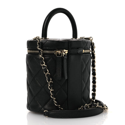 Chanel Caviar Quilted Top Handle Vanity Case Black 3 of 12