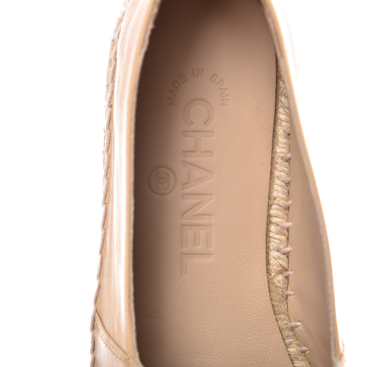 Lambskin CC Espadrilles 38 Beige Black