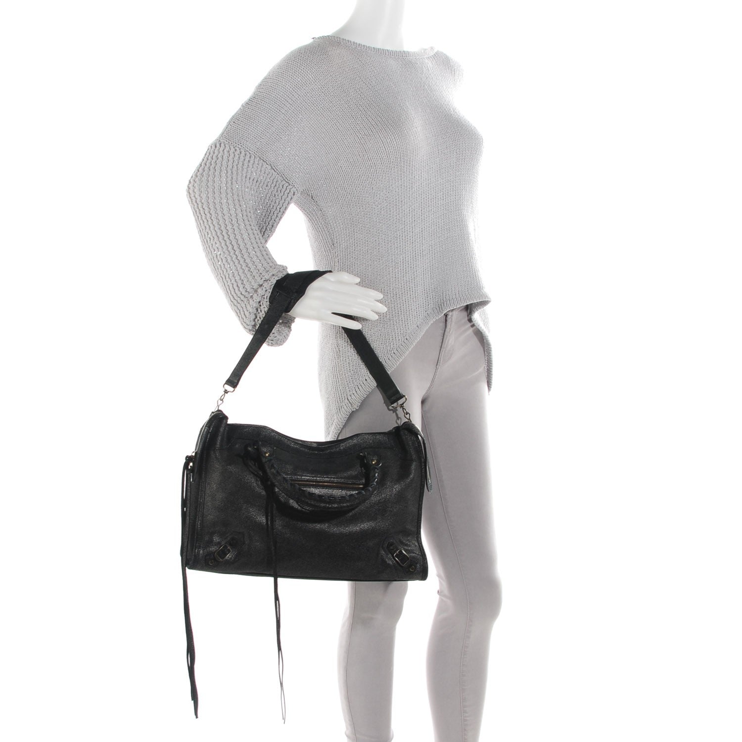 Balenciaga Craquele Calfskin City Black 2 of 15