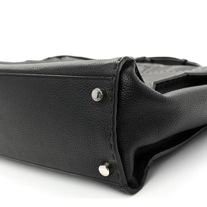 Fendi Cuoio Romano Selleria Metal Stitch Large Mens Peekaboo Iconic Essential Satchel Black 10 of 12