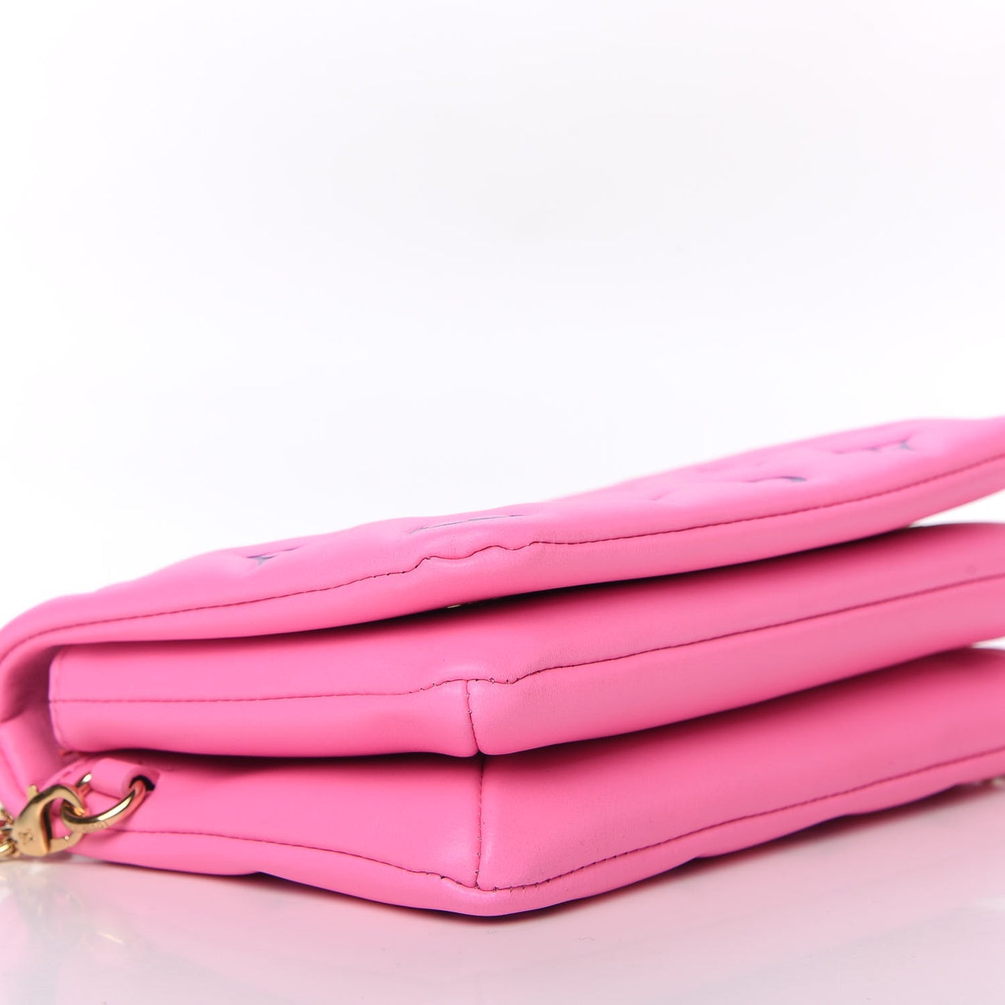 Lambskin Embossed Monogram Vuittamins Pochette Coussin Rose Violet