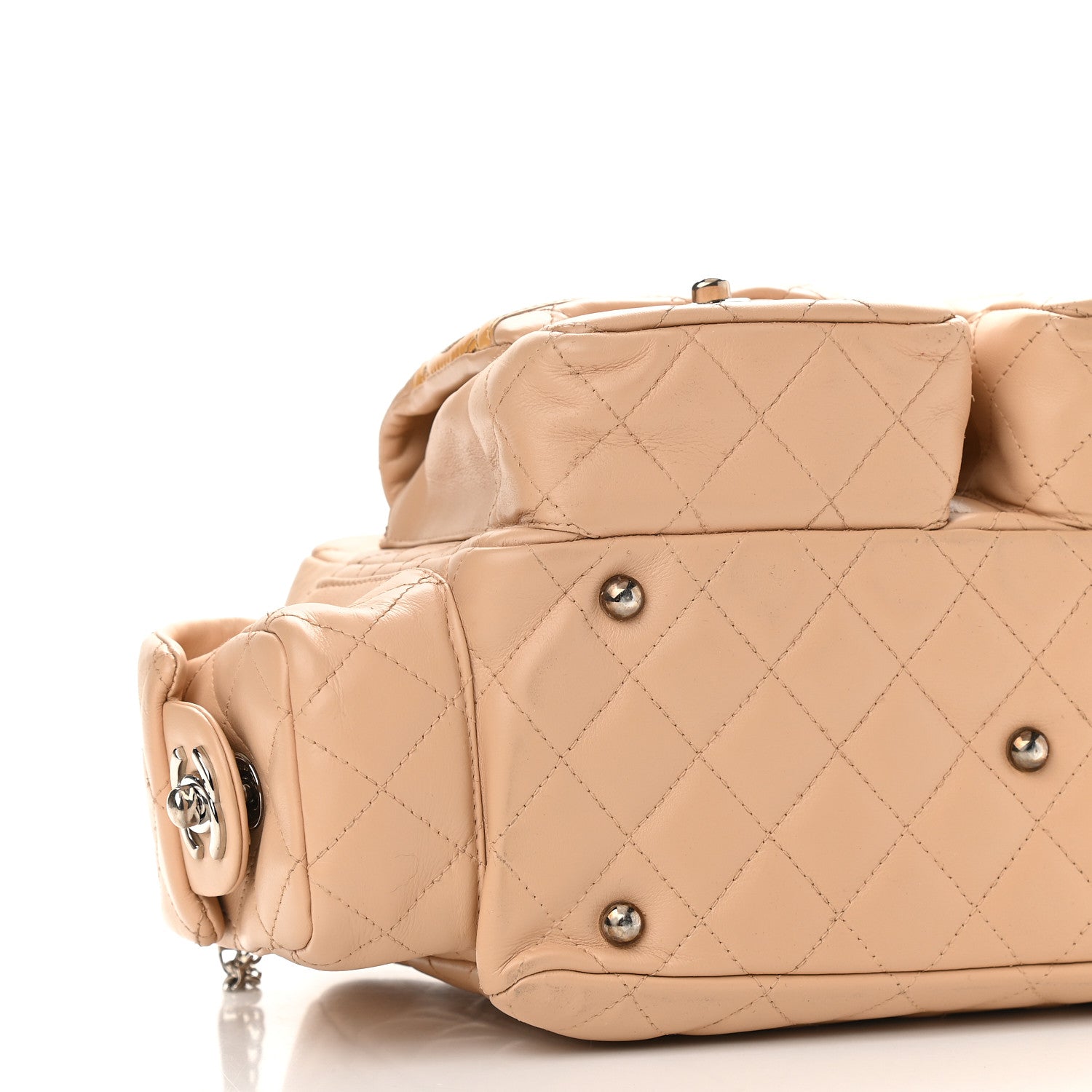 Chanel Calfskin Quilted Small Cambon Multipocket Reporter Beige 8 of 10