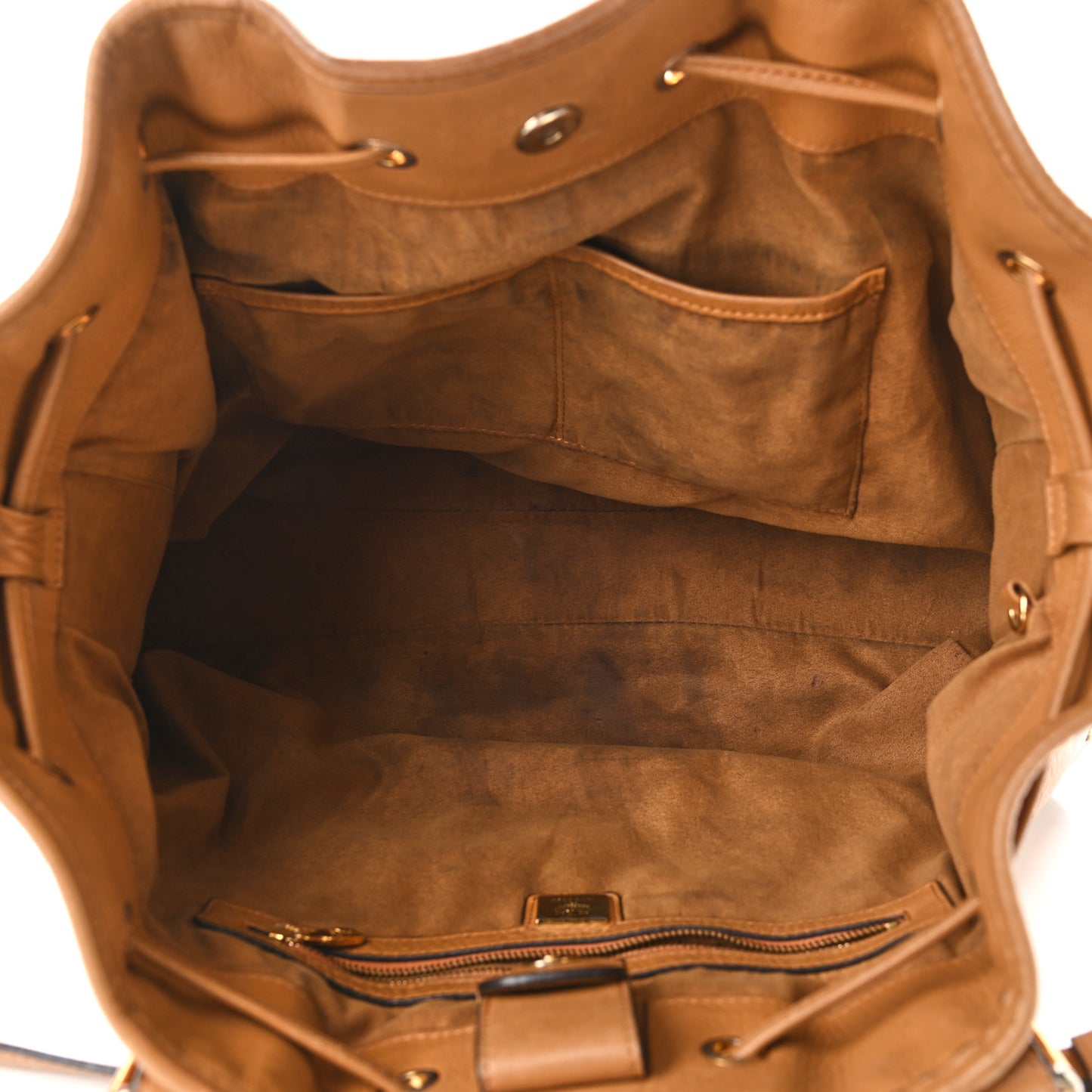 Visetos Studded Medium Drawstring Shopper Cognac