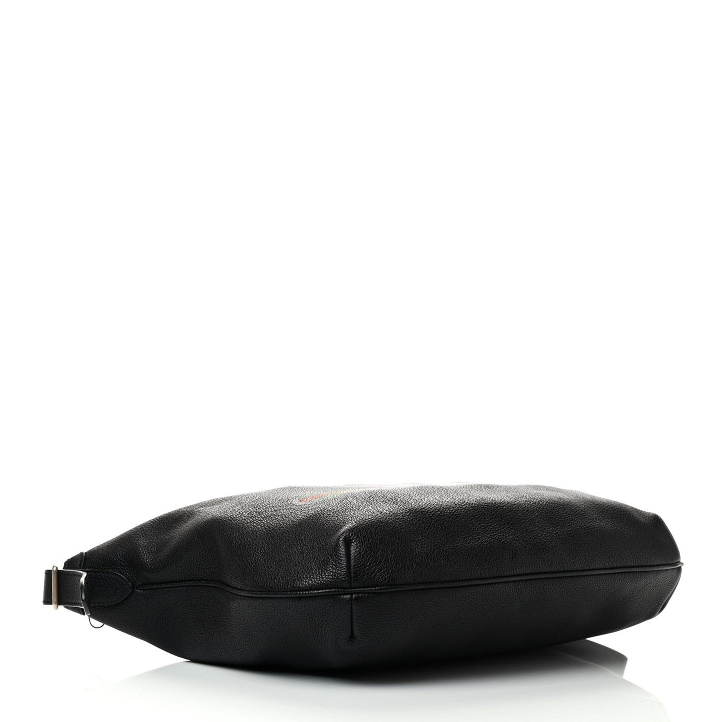 Grained Calfskin Logo Half Moon Hobo Black