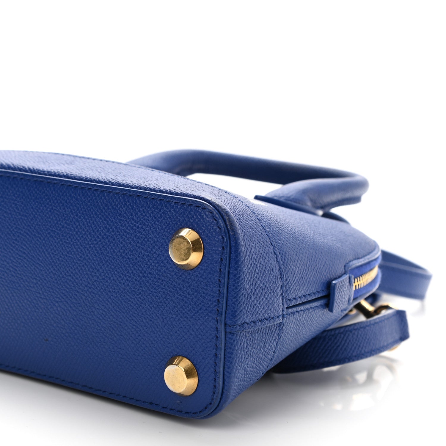 Balenciaga Signature Grained Calfskin Logo XXS Ville Top Handle Bag Bleu Roi White 8 of 8