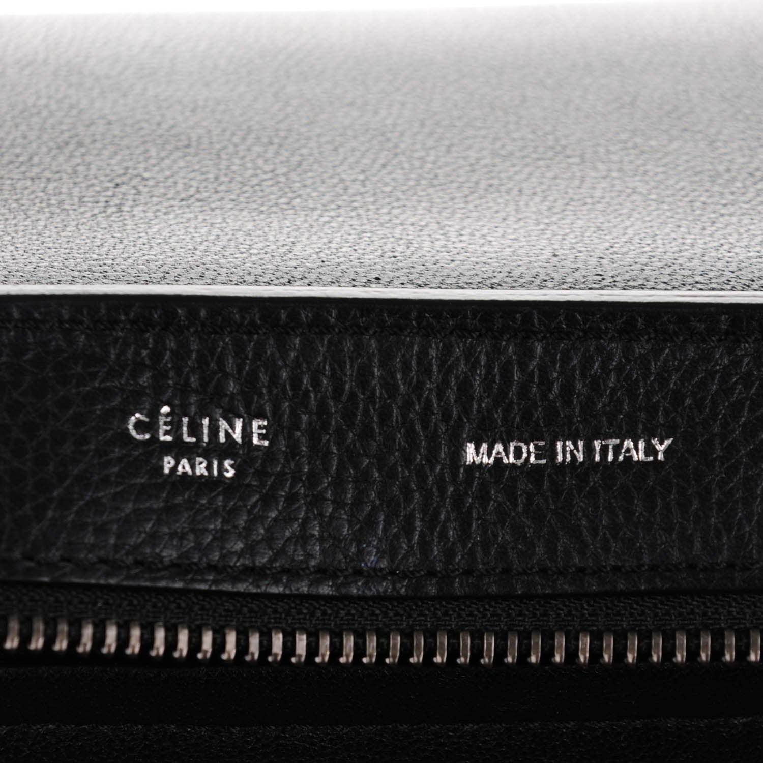 Celine Drummed Calfskin Suede Small Trapeze Black 5 of 7