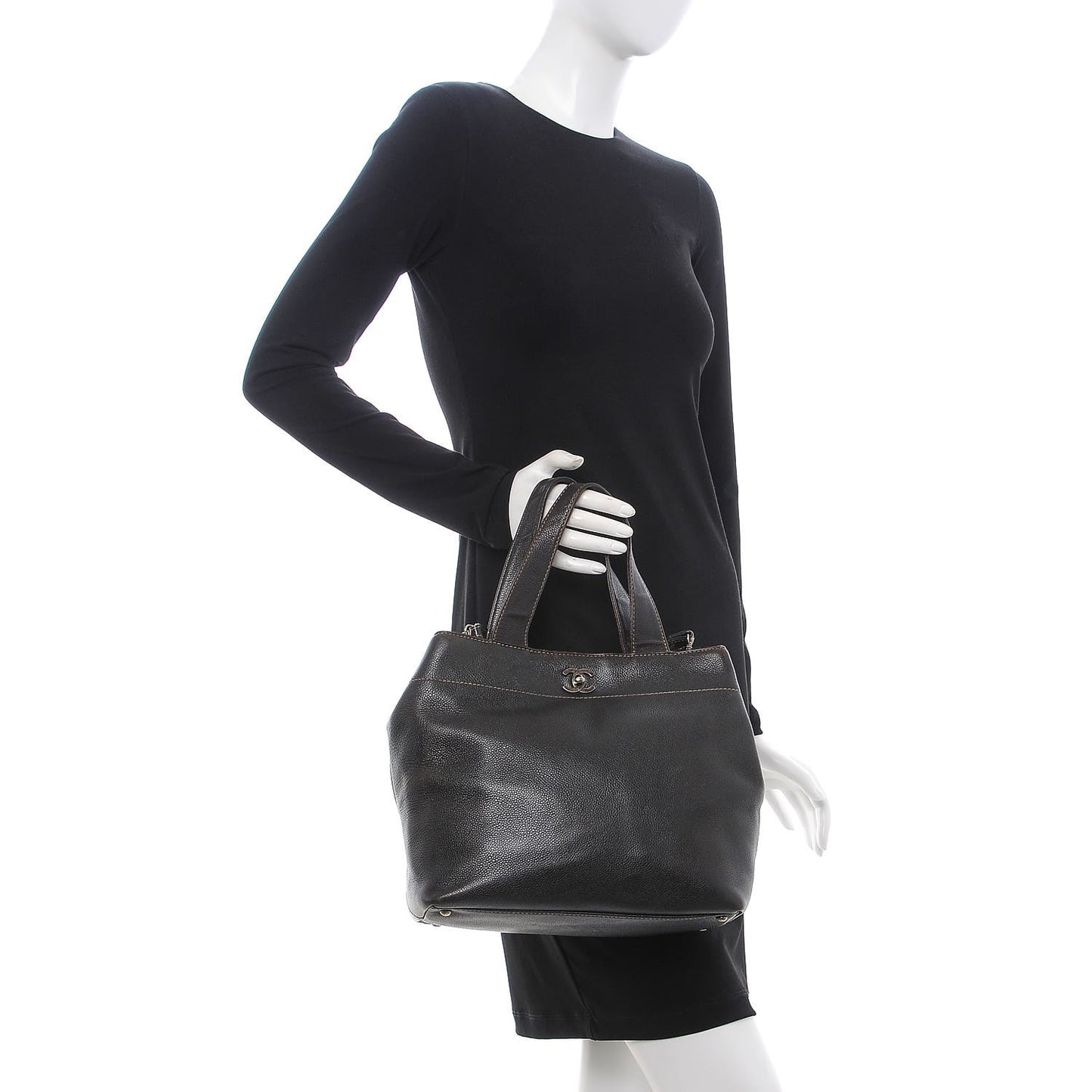 Caviar CC Shoulder Bag Brown