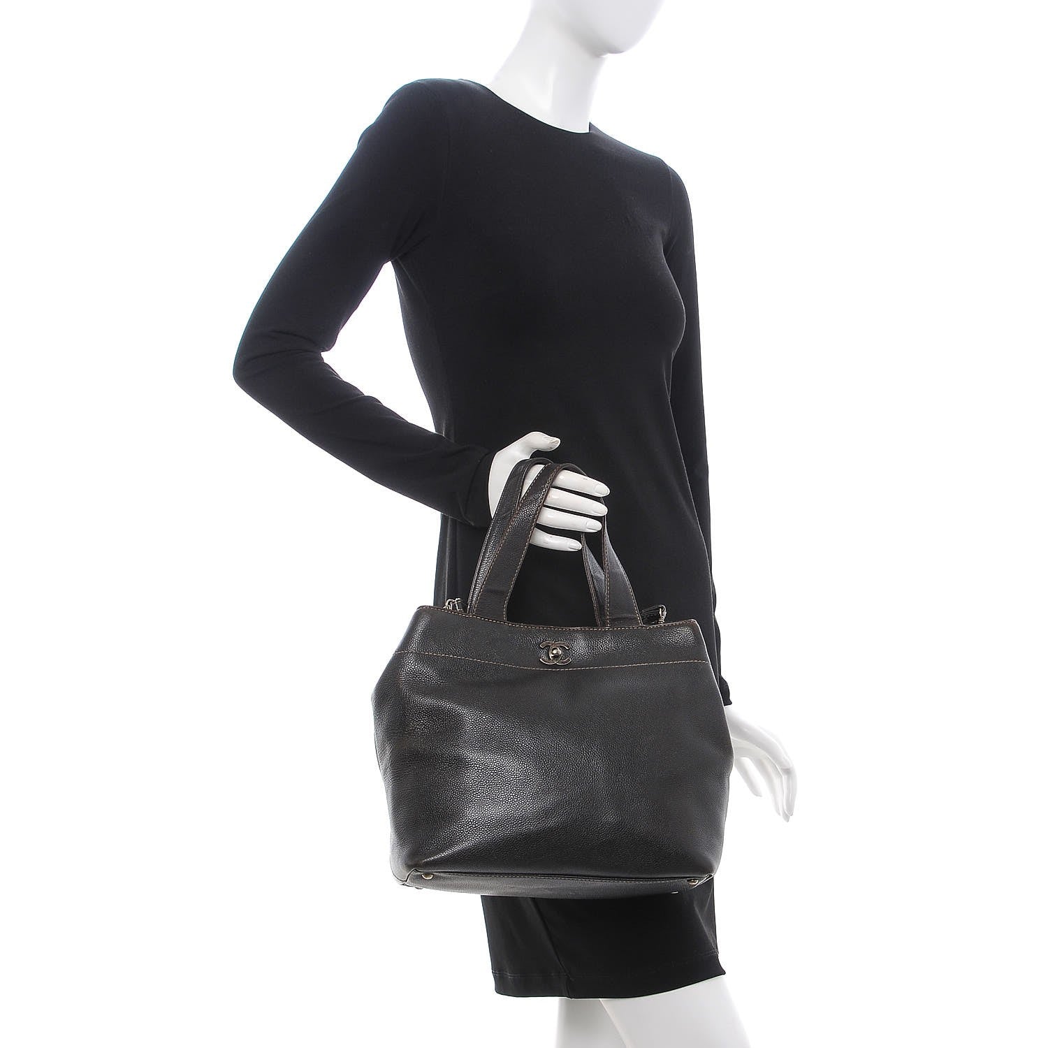 Chanel Caviar CC Shoulder Bag Brown 3 of 14