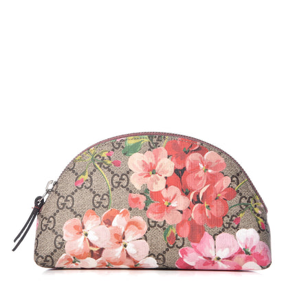 Gucci GG Supreme Monogram Blooms Small Pouch Cosmetic Case Beige Multicolor Dry Rose 1 of 10