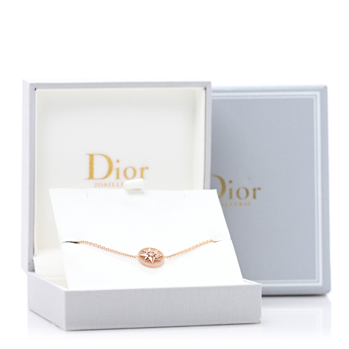 18K Rose Gold Diamond Pink Opal Rose Des Vents Bracelet