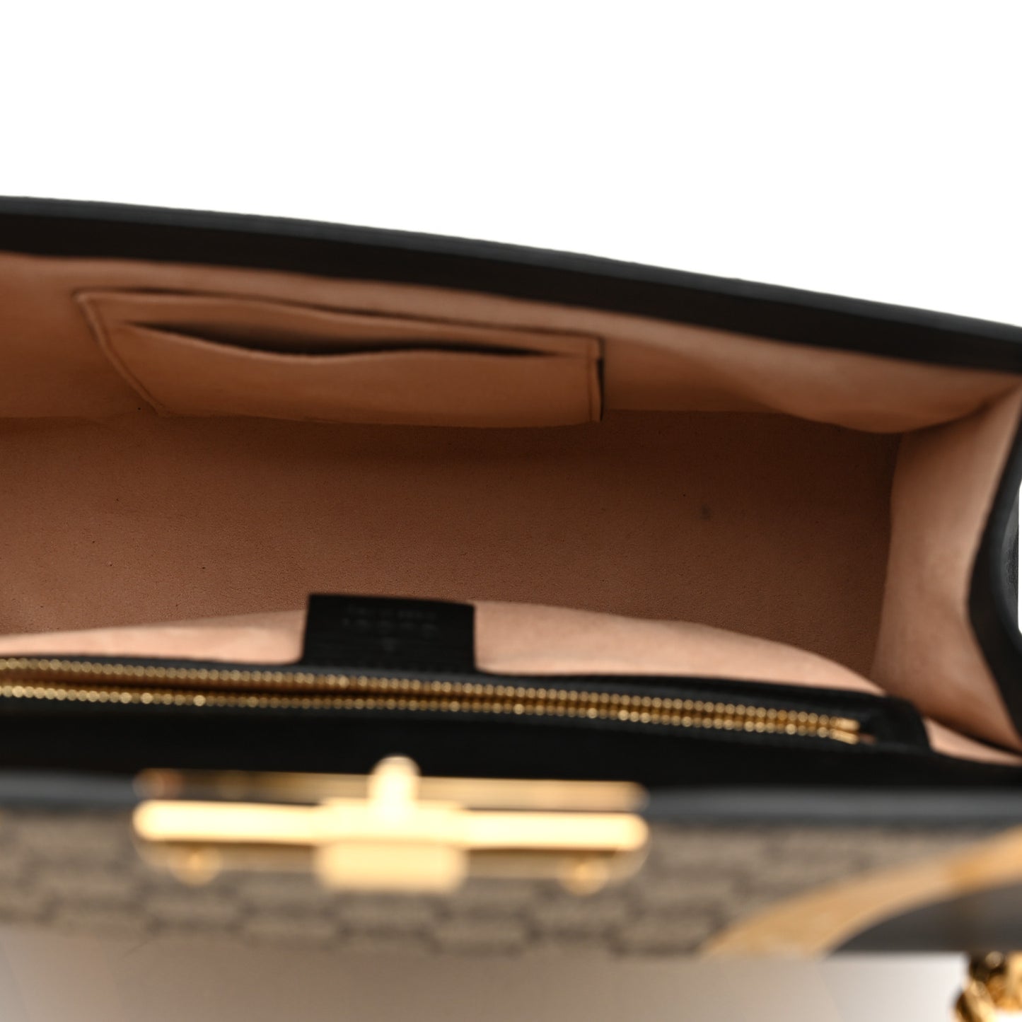 Calfskin GG Supreme Monogram Medium Padlock Shoulder Bag Black Gold