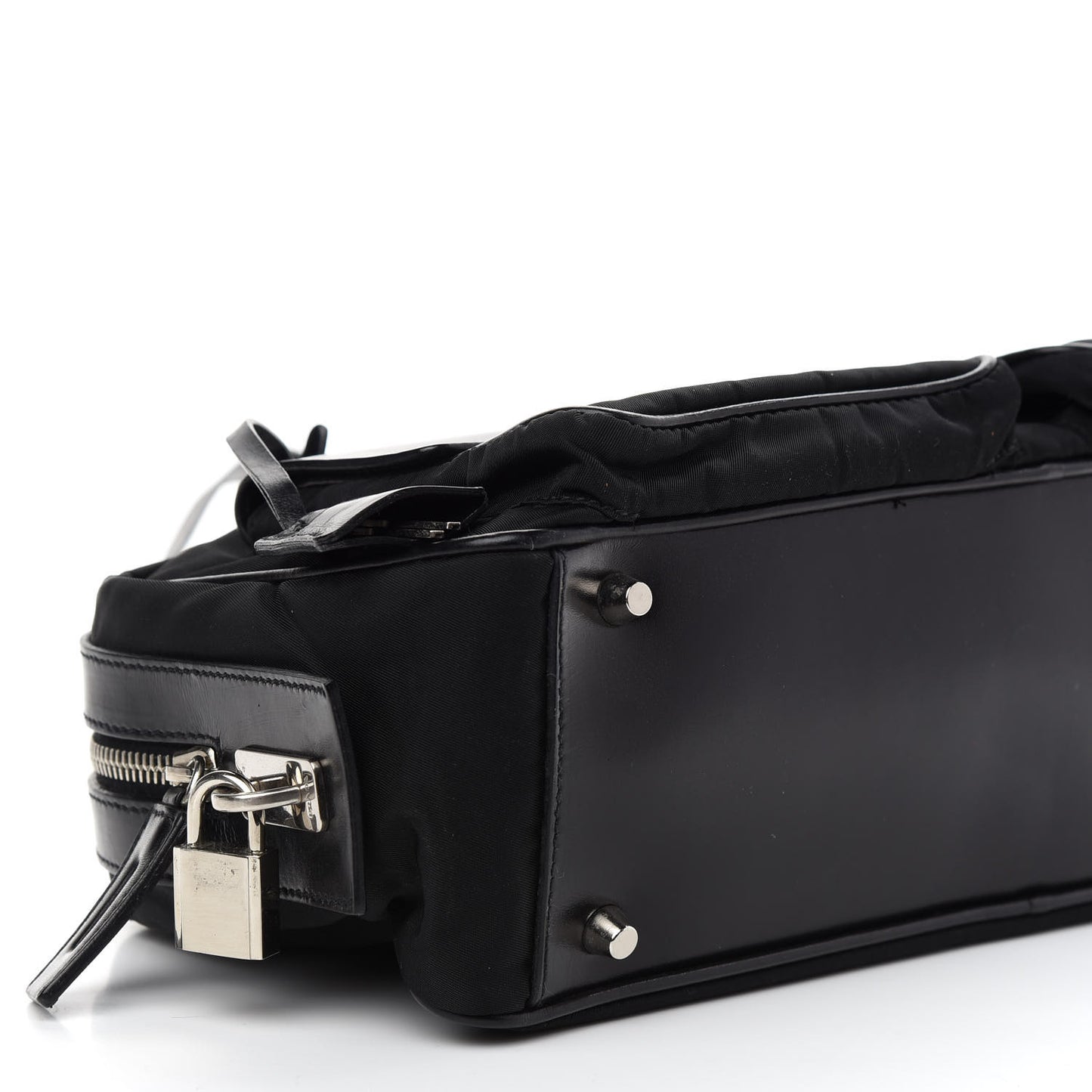 Tessuto Nylon City Calf Satchel Black
