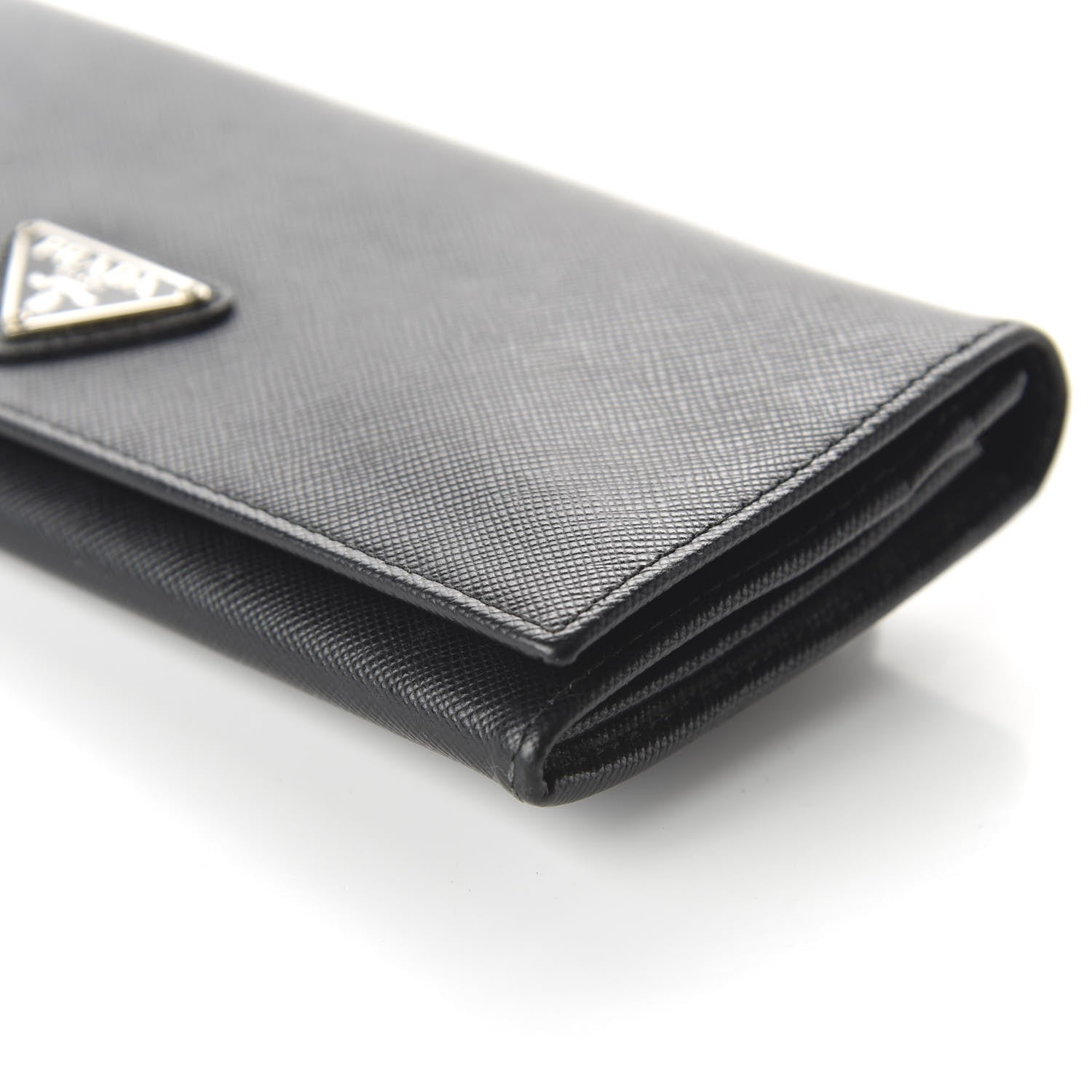 Prada Saffiano Continental Flap Wallet Black 7 of 9