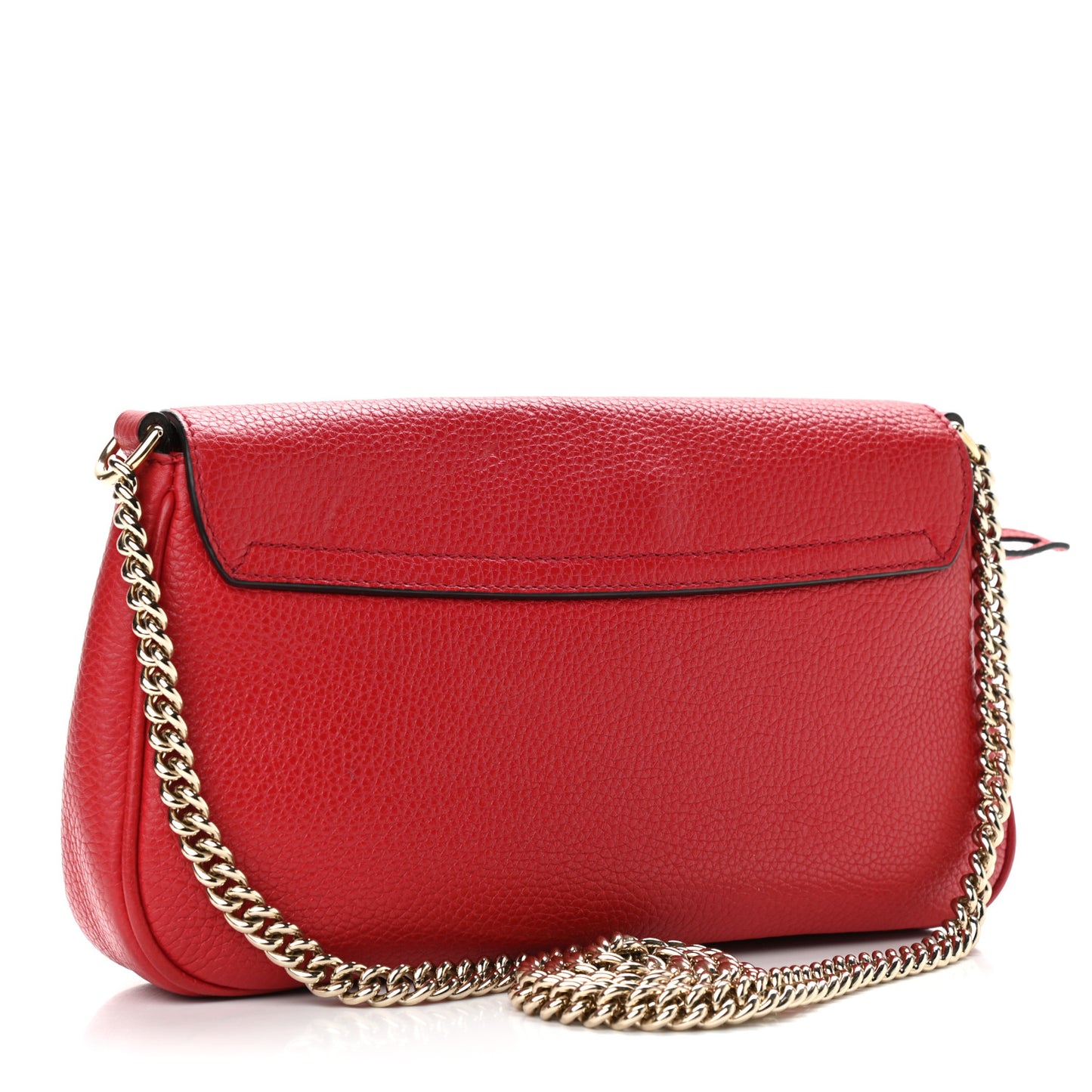 Pebbled Calfskin Medium Soho Flap Crossbody Vibrant Red