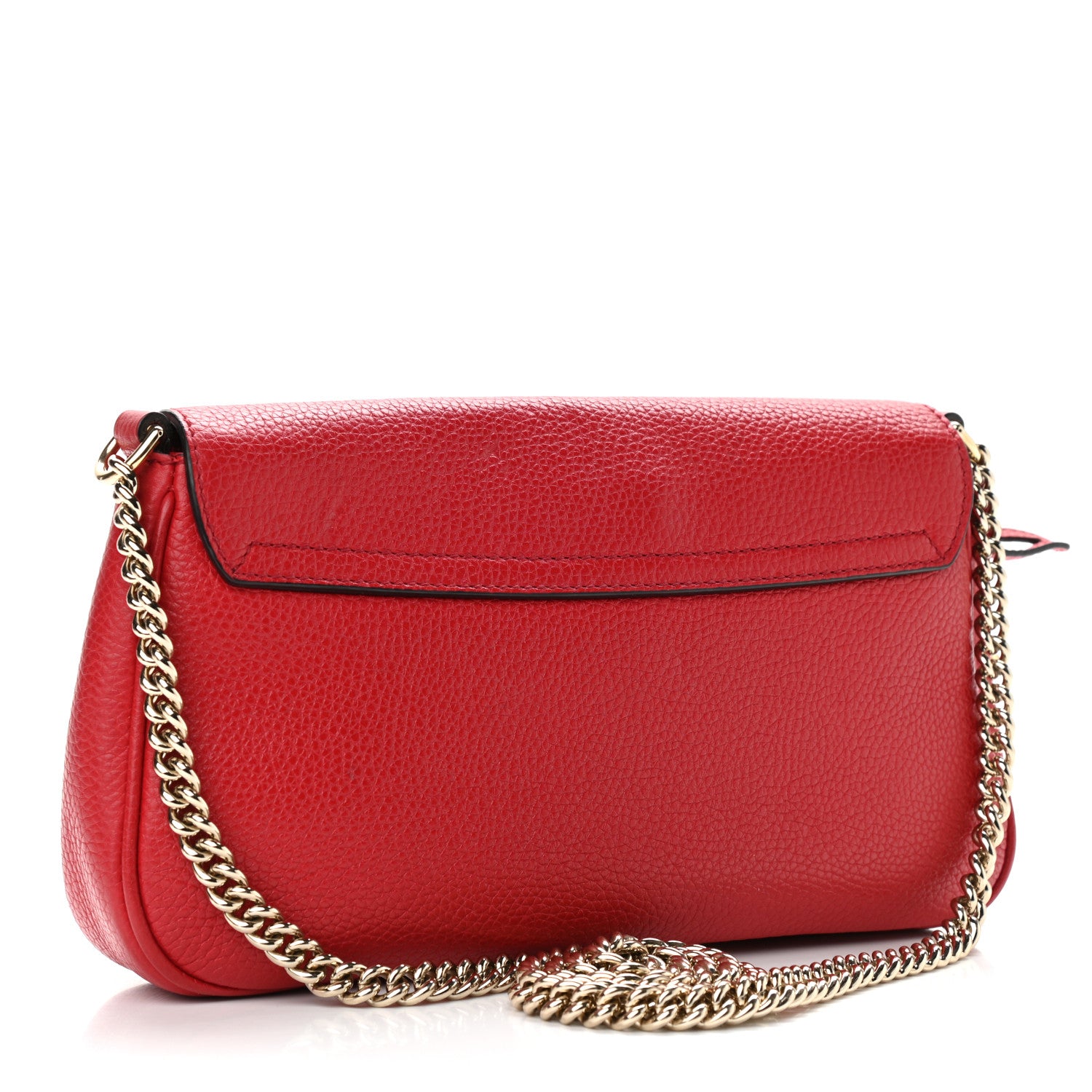 Gucci Pebbled Calfskin Medium Soho Flap Crossbody Vibrant Red 2 of 11