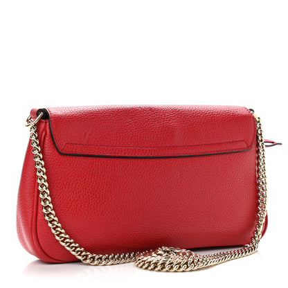 Gucci Pebbled Calfskin Medium Soho Flap Crossbody Vibrant Red 2 of 11