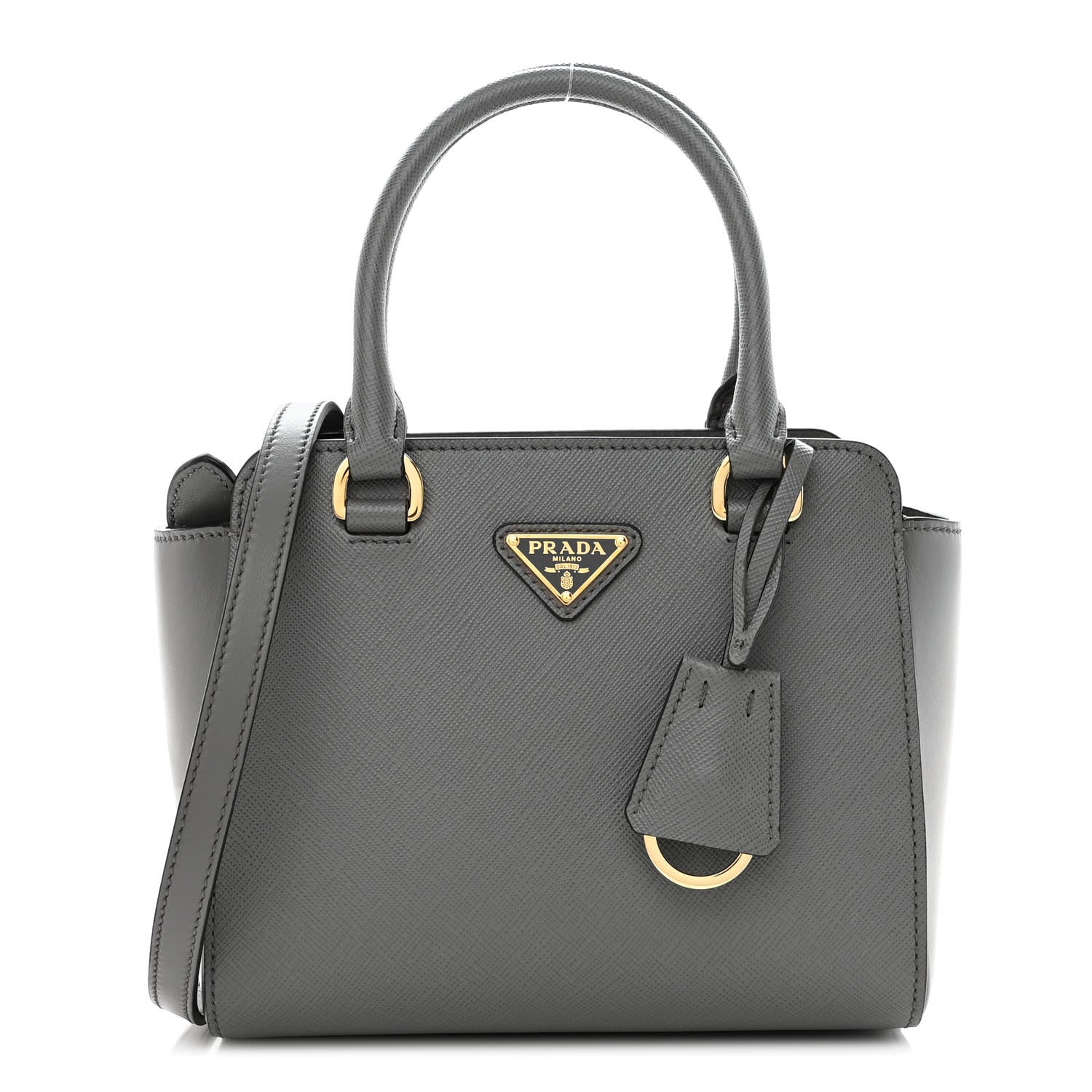 Prada Saffiano Soft Calfskin Mini Zippered Tote Marmo 1 of 9
