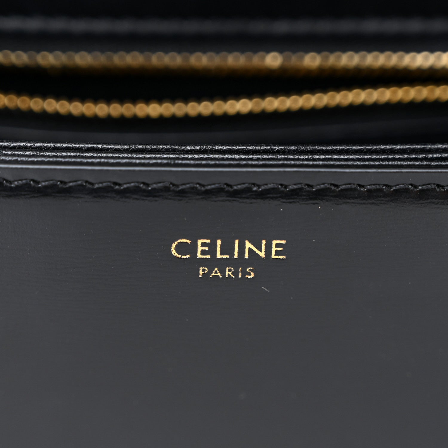 Celine Shiny Calfskin Teen Triomphe Black 6 of 9