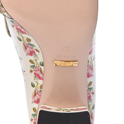 Gucci Calfskin Rose Print GG Marmont Fringe 50mm Loafer Pumps 37 Multicolor 6 of 8
