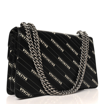 Gucci X BALENCIAGA Calfskin Logo Print Small Dionysus Shoulder Bag Black 3 of 11