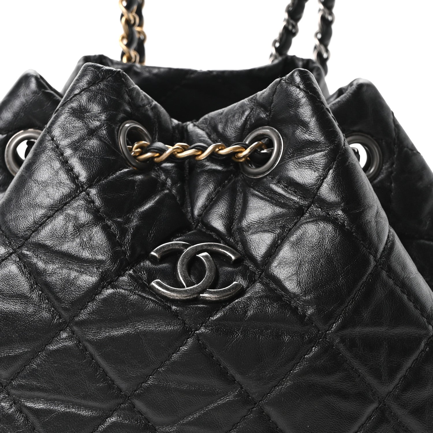 Chanel Aged Calfskin Quilted Small Gabrielle Backpack Black 7 of 10