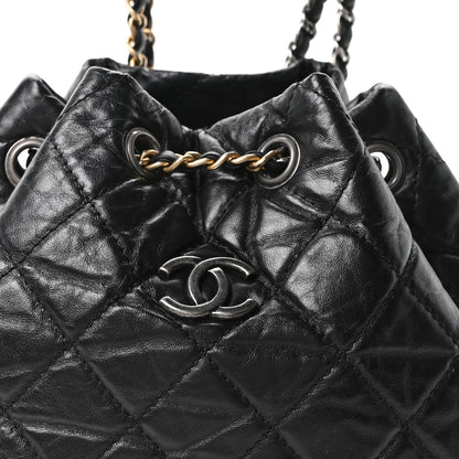 Chanel Aged Calfskin Quilted Small Gabrielle Backpack Black 7 of 10