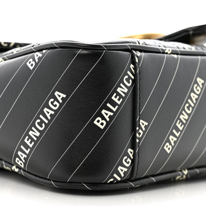 Gucci X BALENCIAGA Calfskin Matelasse Logo Print Small GG Marmont Shoulder Bag Black 9 of 10