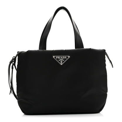 Prada Tessuto Nylon Soft Padded Small Shopping Tote Black 1 of 9