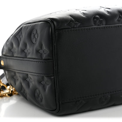 Louis Vuitton Lambskin Embossed Monogram Speedy 22 Bandouliere Black 8 of 9
