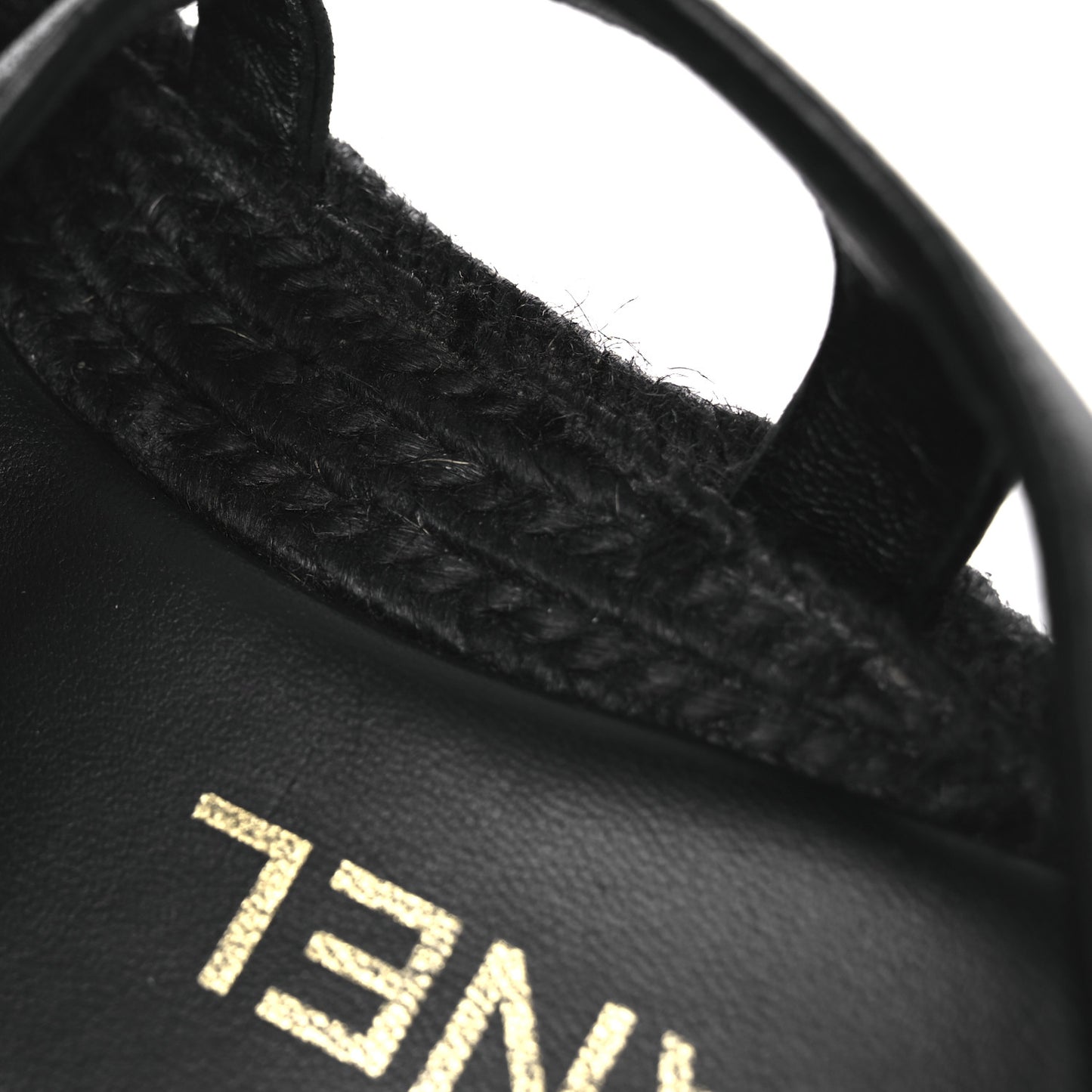 Lambskin Espadrille Sandals 38 Black