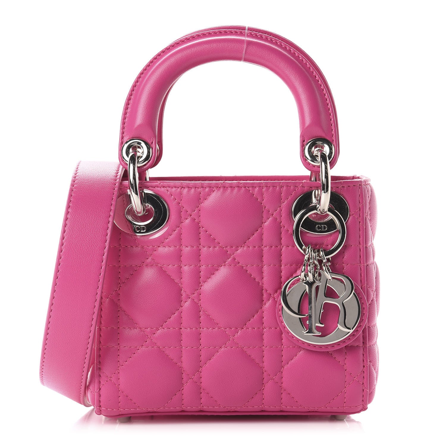 Christian Dior Lambskin Cannage Mini Lady Dior Sorbet 1 of 10