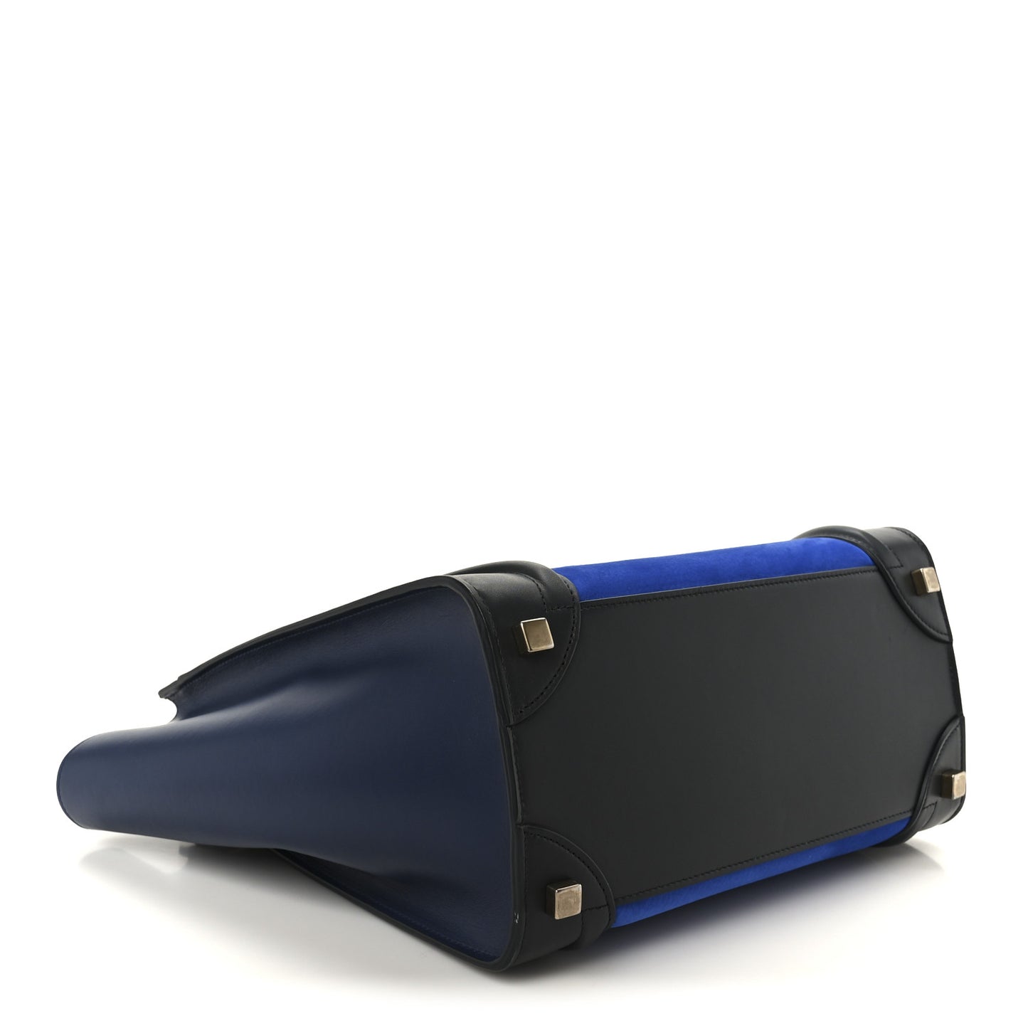 Nubuck Smooth Calfskin Micro Tri-Color Luggage Bright Blue