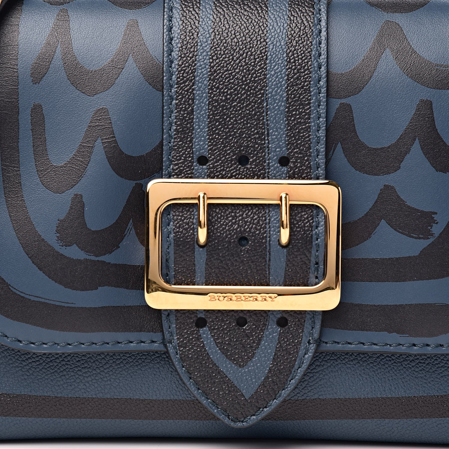 Burberry Soft Grained Calfskin Check Graphic Print Small Medley Crossbody Blue 12 of 12