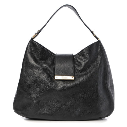 Gucci Guccissima Large New Ladies Web Hobo Black 1 of 9