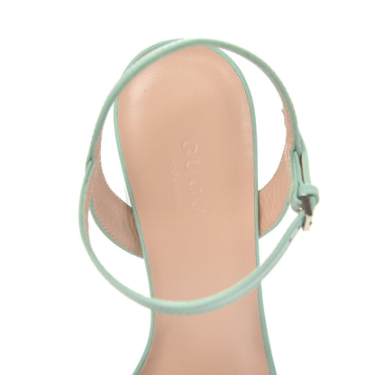 Gucci Lifford Calfskin GG Marmont Ankle Wrap 75mm Sandals 35 Water Green 6 of 8