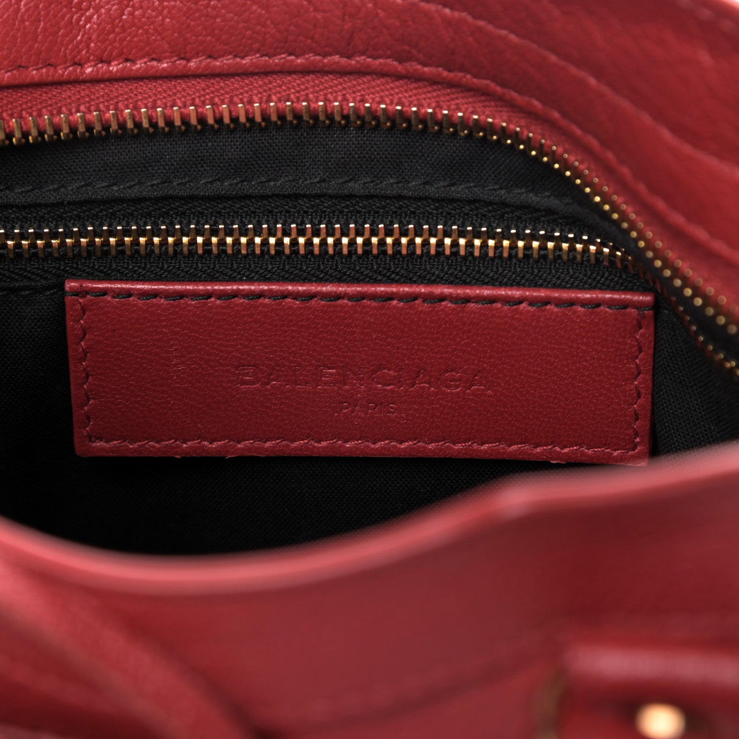Balenciaga Chevre Gold Metallic Edge Hardware Mini City Rouge Grenade 7 of 8