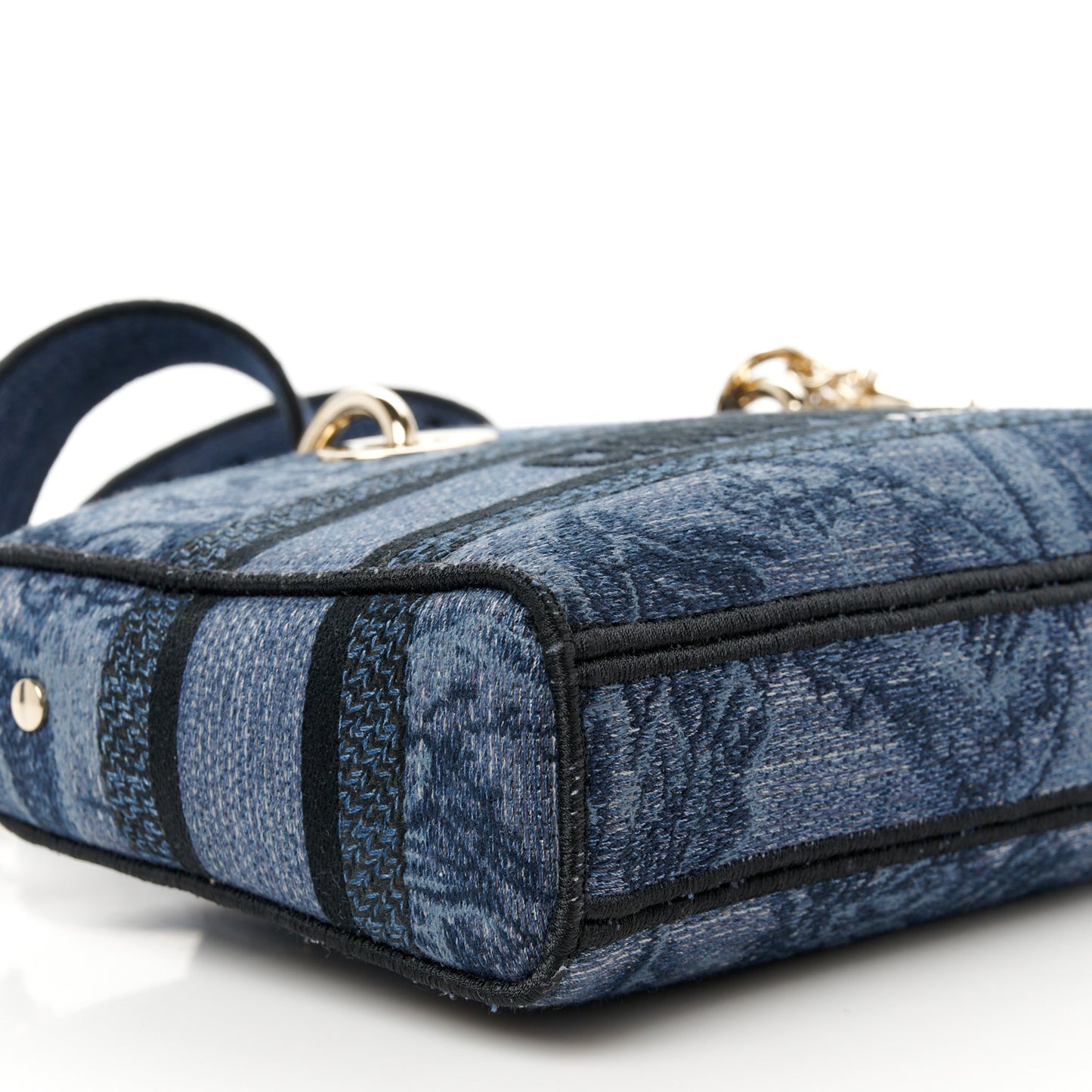 Canvas Toile De Jouy Embroidered Medium Lady D-Joy Blue Black