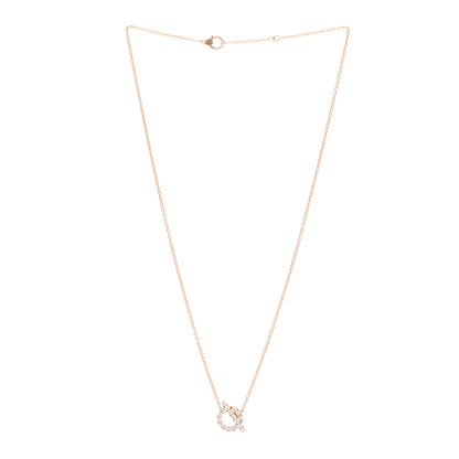 Hermes 18K Rose Gold Diamond Finesse Pendant Necklace 3 of 6